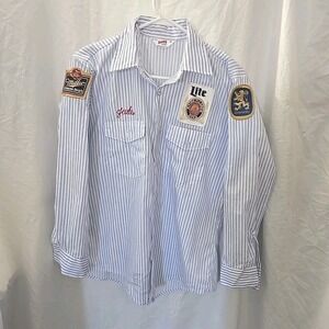 Vintage Unitog Union Miller Beer Delivery‎ Shirt Long Sleeve Embroider Jude Name